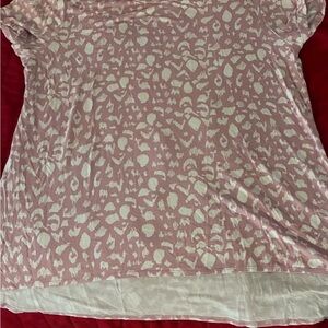 Ellen Tracy Pink and Cream Patterned Blouse XL